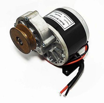 Электромотор коллекторный с редуктором 12V 250W под ремень 1793 фото